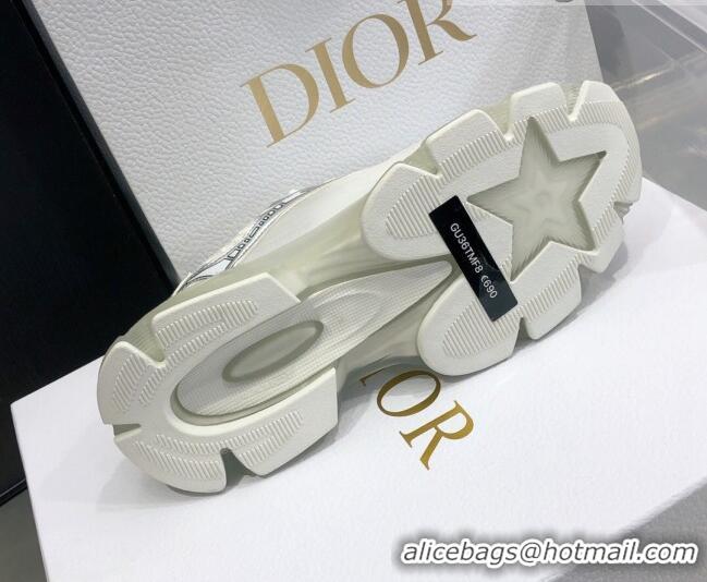 Good Quality Dior Vibe Sneakers in White Mesh and Silver-Tone Leather  111552