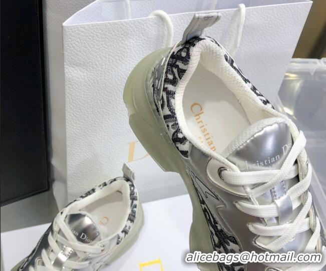 New Fashion Dior Vibe Sneakers in Oblique Mesh and Silver-Tone Leather 111554