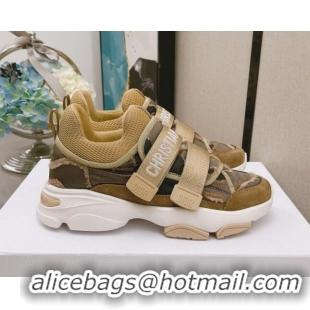 Top Quality Dior D-Wander Sneakers in Beige Camouflage Technical Fabric 111563