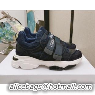 Super Quality Dior D-Wander Sneakers in Camouflage Technical Fabric Black/Blue 111564