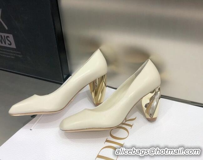 Luxury Cheap Dior Rhodes Calfskin Pumps White 111583