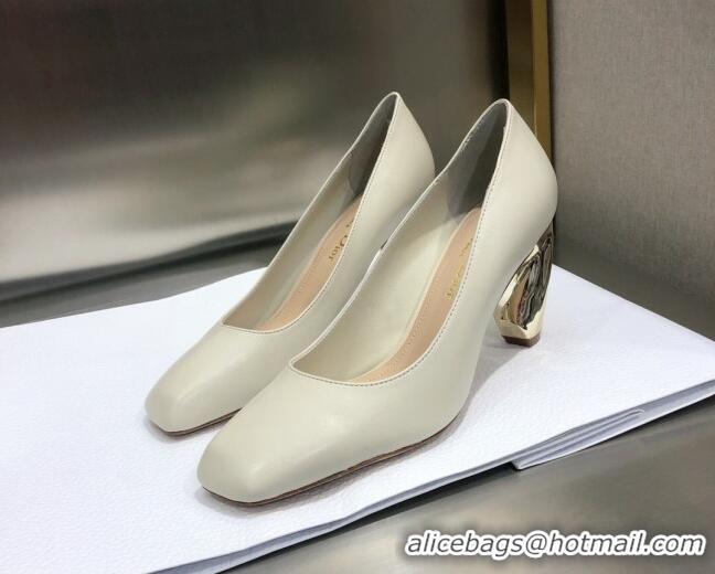 Luxury Cheap Dior Rhodes Calfskin Pumps White 111583