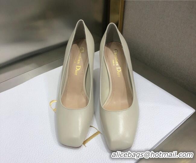 Luxury Cheap Dior Rhodes Calfskin Pumps White 111583