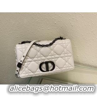 Top Grade LARGE DIOR CARO BAG Gradient Cannage Lambskin M9243E white