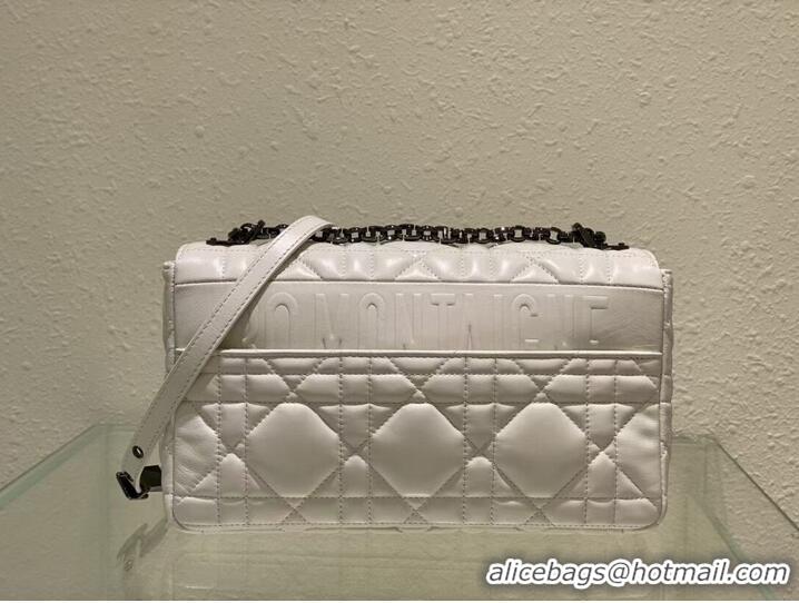 Top Grade LARGE DIOR CARO BAG Gradient Cannage Lambskin M9243E white