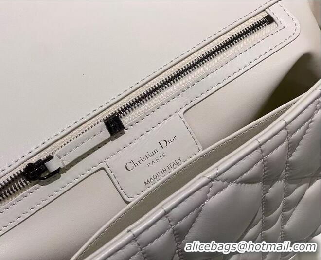 Top Grade LARGE DIOR CARO BAG Gradient Cannage Lambskin M9243E white