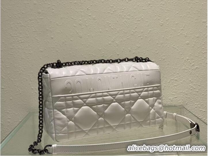 Top Grade LARGE DIOR CARO BAG Gradient Cannage Lambskin M9243E white