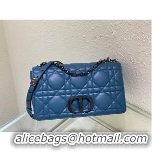 Good Quality LARGE DIOR CARO BAG Gradient Cannage Lambskin M9243E blue