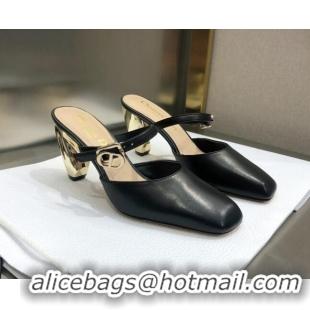 Top Grade Dior Rhodes Calfskin Slingback Pumps Black 111586