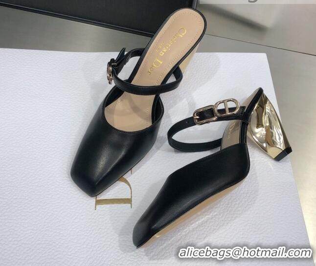 Top Grade Dior Rhodes Calfskin Slingback Pumps Black 111586