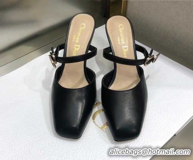 Top Grade Dior Rhodes Calfskin Slingback Pumps Black 111586