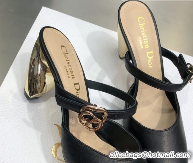 Top Grade Dior Rhodes Calfskin Slingback Pumps Black 111586