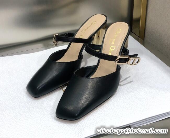 Top Grade Dior Rhodes Calfskin Slingback Pumps Black 111586