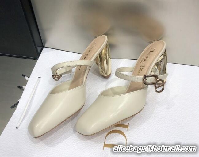 Charming Dior Rhodes Calfskin Slingback Pumps 111586 White