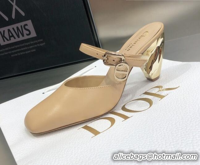 Best Price Dior Rhodes Calfskin Slingback Pumps 111586 Beige