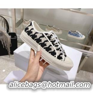 Low Price Dior Walk'n'Dior Sneakers in Black/White Oblique Embroidered Cotton with Macro Houndstooth Motif 111590