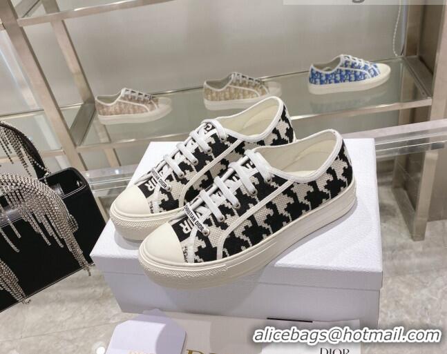 Low Price Dior Walk'n'Dior Sneakers in Black/White Oblique Embroidered Cotton with Macro Houndstooth Motif 111590