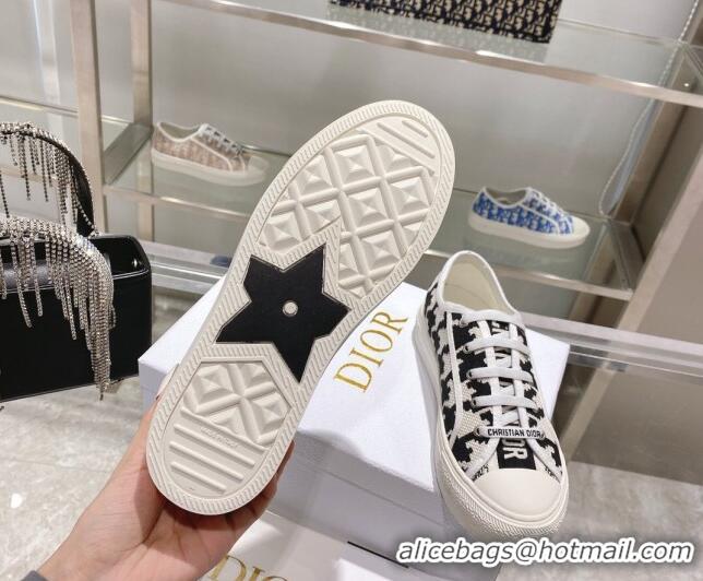 Low Price Dior Walk'n'Dior Sneakers in Black/White Oblique Embroidered Cotton with Macro Houndstooth Motif 111590