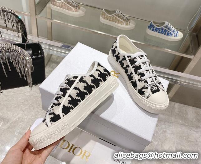 Low Price Dior Walk'n'Dior Sneakers in Black/White Oblique Embroidered Cotton with Macro Houndstooth Motif 111590