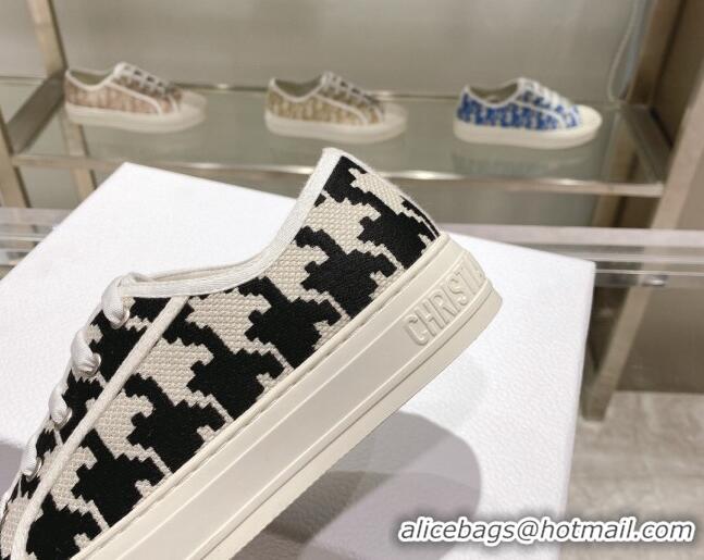 Low Price Dior Walk'n'Dior Sneakers in Black/White Oblique Embroidered Cotton with Macro Houndstooth Motif 111590