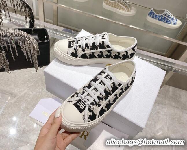 Low Price Dior Walk'n'Dior Sneakers in Black/White Oblique Embroidered Cotton with Macro Houndstooth Motif 111590