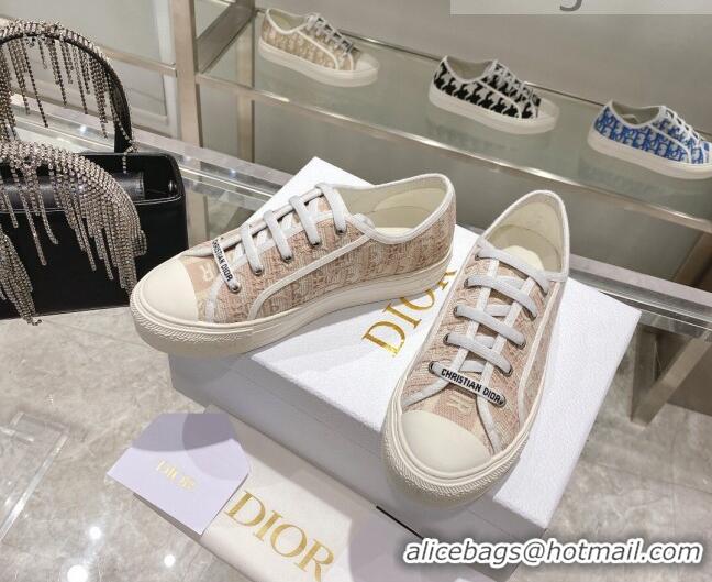 Unique Style Dior Walk'n'Dior Sneakers in Nude Oblique Embroidered Cotton 111591