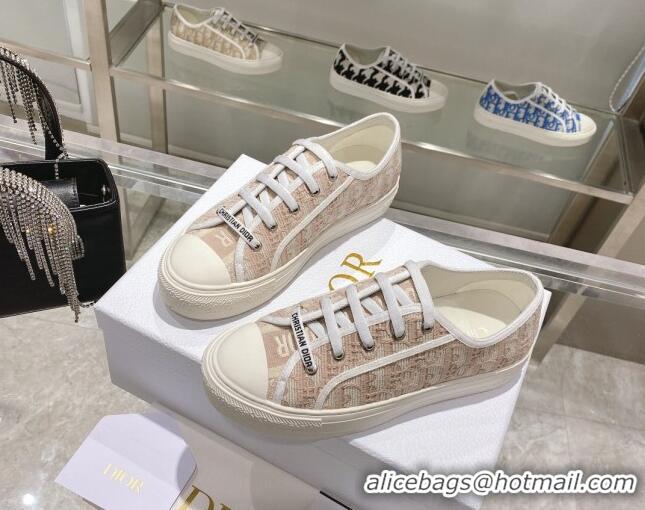 Unique Style Dior Walk'n'Dior Sneakers in Nude Oblique Embroidered Cotton 111591