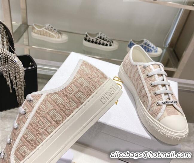 Unique Style Dior Walk'n'Dior Sneakers in Nude Oblique Embroidered Cotton 111591