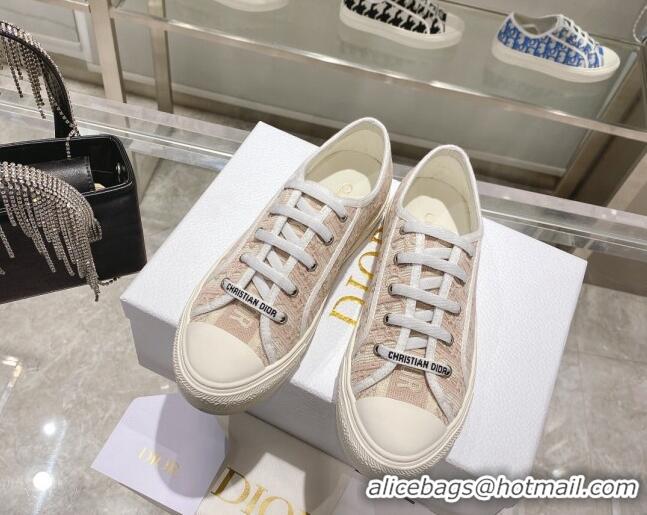 Unique Style Dior Walk'n'Dior Sneakers in Nude Oblique Embroidered Cotton 111591