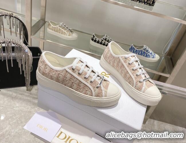 Unique Style Dior Walk'n'Dior Sneakers in Nude Oblique Embroidered Cotton 111591