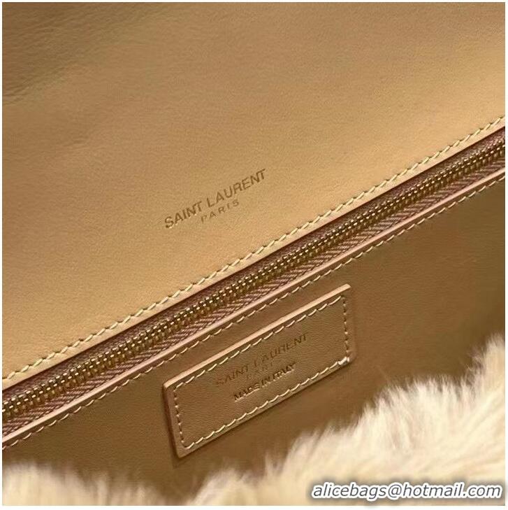 Latest Style Yves Saint Laurent PUFFER BAG IN Rabbit fur Y653155 NATURAL BEIGE