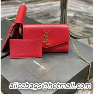 Buy Discount Yves Saint Laurent Calf leather cross-body bag Y707788 Red