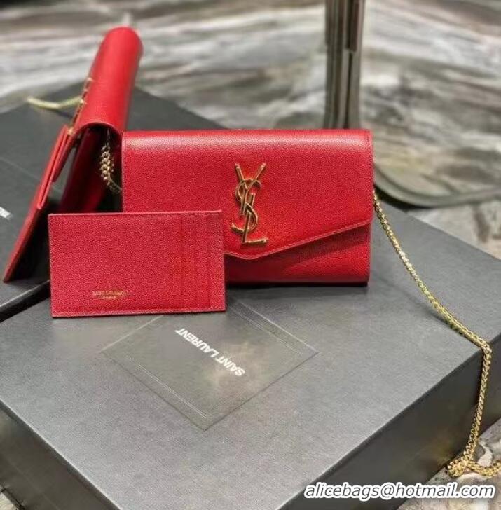 Buy Discount Yves Saint Laurent Calf leather cross-body bag Y707788 Red