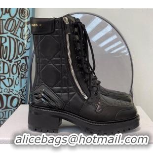 Grade Quality Dior D-Leader Ankle Boots in Black Quilted Cannage Calfskin 112313 Black