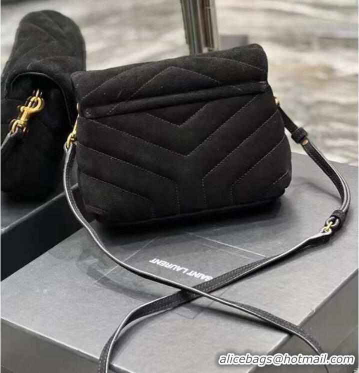 New Product Yves Saint Laurent LOULOU SMALL BAG IN Y-QUILTED SUEDE 77761 black