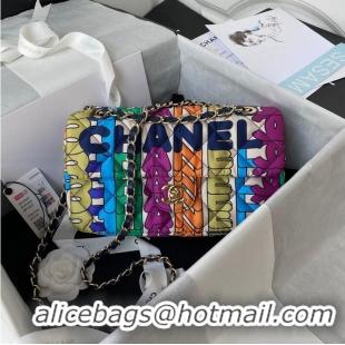 New Stylish Chanel Colored letters Flap bag AS2897 Rainbow Print