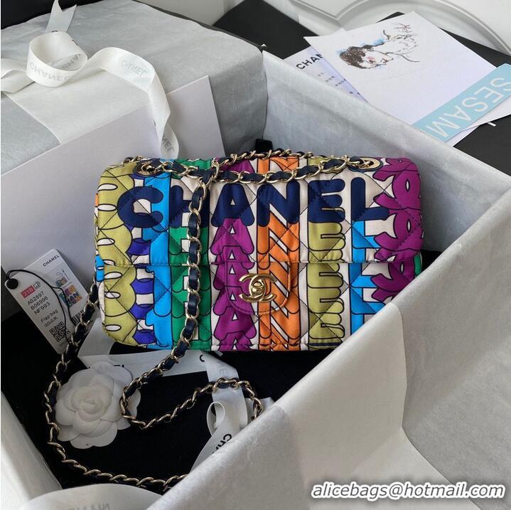 New Stylish Chanel Colored letters Flap bag AS2897 Rainbow Print