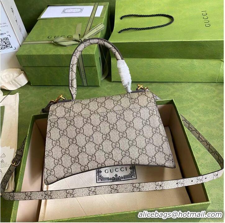 Buy Cheapest Gucci Hourglass XS Top Handle Bag 28332S gray