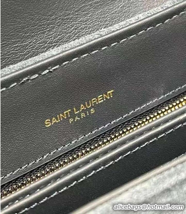 Market Sells Yves Saint Laurent LOULOU SMALL BAG IN Y-QUILTED SUEDE 77761 blue