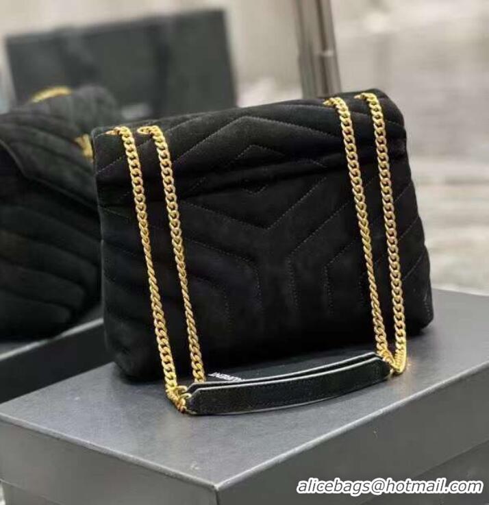 Wholesale Yves Saint Laurent LOULOU MEDIUM BAG IN Y-QUILTED SUEDE Y94699 black