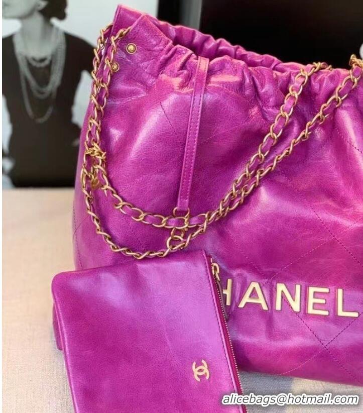 Shop Grade Chanel Original Oil Wax Leather Calfskin Cable Shopping Bag A67088 rose