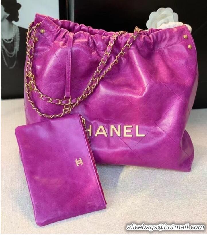 Shop Grade Chanel Original Oil Wax Leather Calfskin Cable Shopping Bag A67088 rose