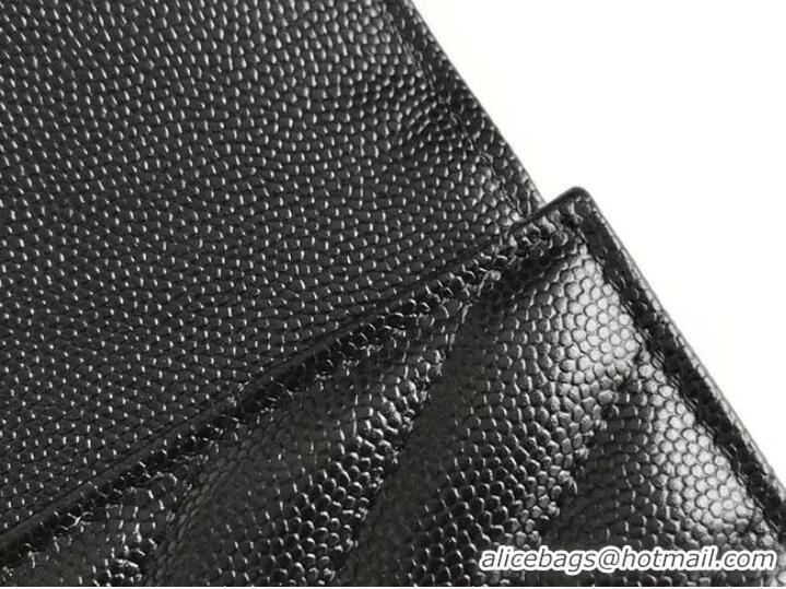 Inexpensive Yves Saint Laurent MONOGRAM CLUTCH IN QUILTED GRAIN DE POUDRE EMBOSSED LEATHER B617662 black