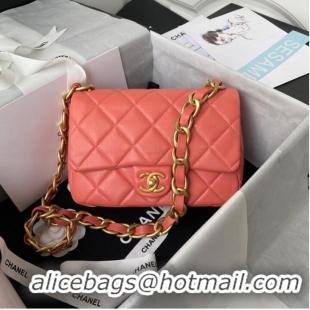 Top Quality CHANEL Lambskin Flap Shoulder Bag 2022SS pink