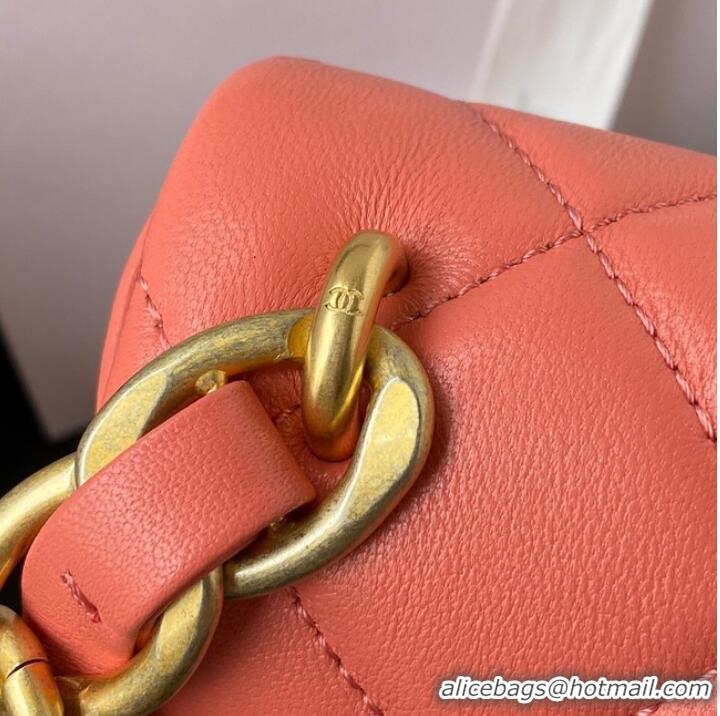 Top Quality CHANEL Lambskin Flap Shoulder Bag 2022SS pink