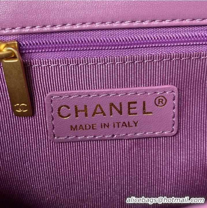 Top Quality Classic CHANEL Lambskin Flap Shoulder Bag 2022SS purple