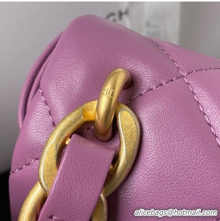 Top Quality Classic CHANEL Lambskin Flap Shoulder Bag 2022SS purple