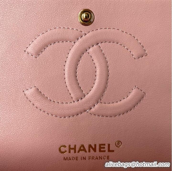 Top Grade Chanel Flap Shoulder Bag Grained Calfskin A01112 gold-Tone Metal pink