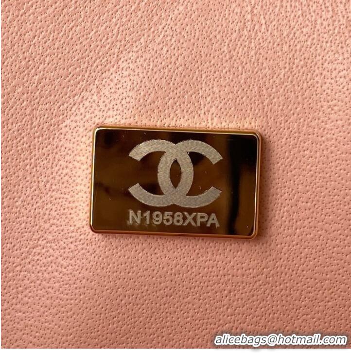 Top Grade Chanel Flap Shoulder Bag Grained Calfskin A01112 gold-Tone Metal pink