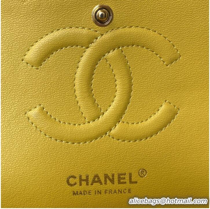 Buy Cheapest Chanel Flap Shoulder Bag Grained Calfskin A01112 gold-Tone Metal yellow